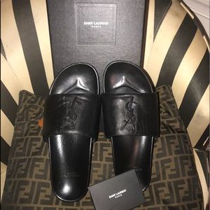 YSL Leather Slides